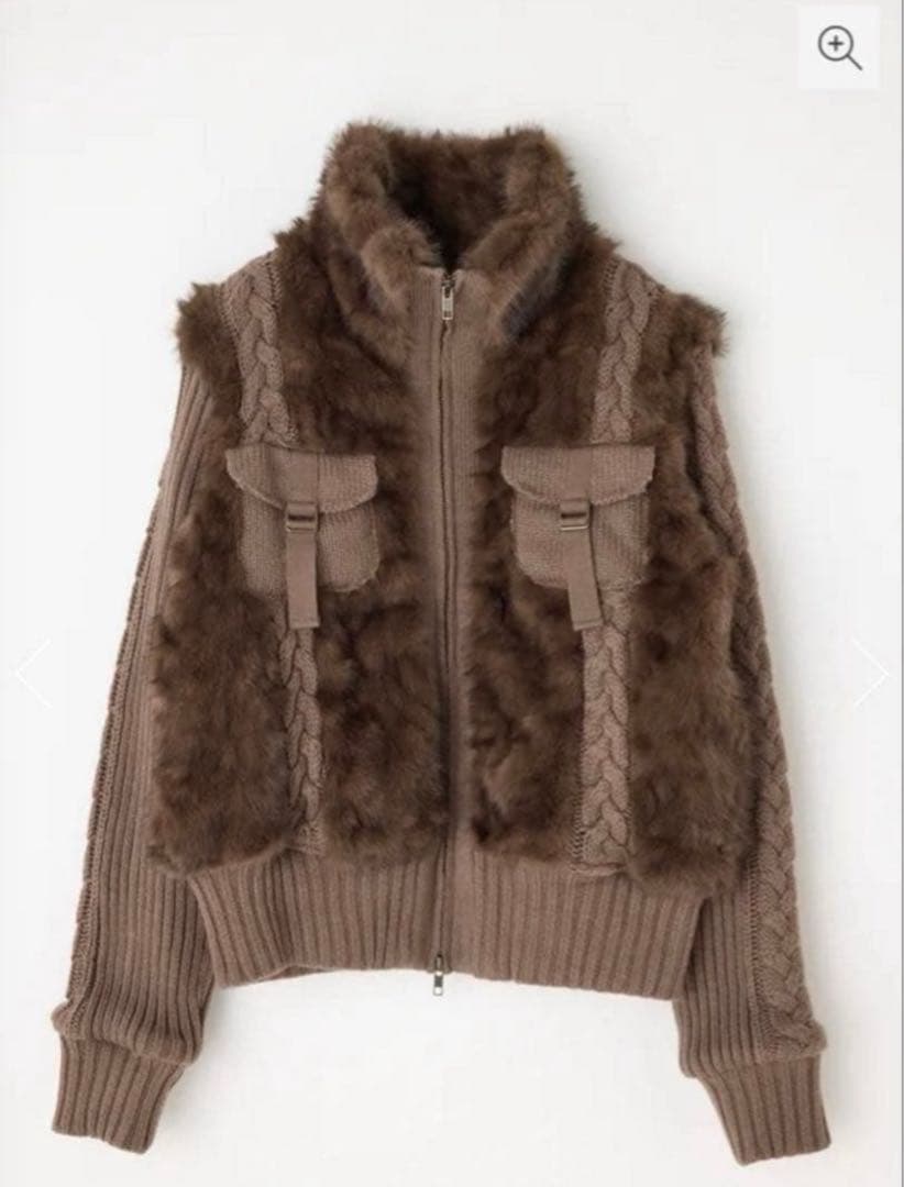 LAGUA GEM CABLE KNIT FAUX FUR ブルゾン　最終値下げ