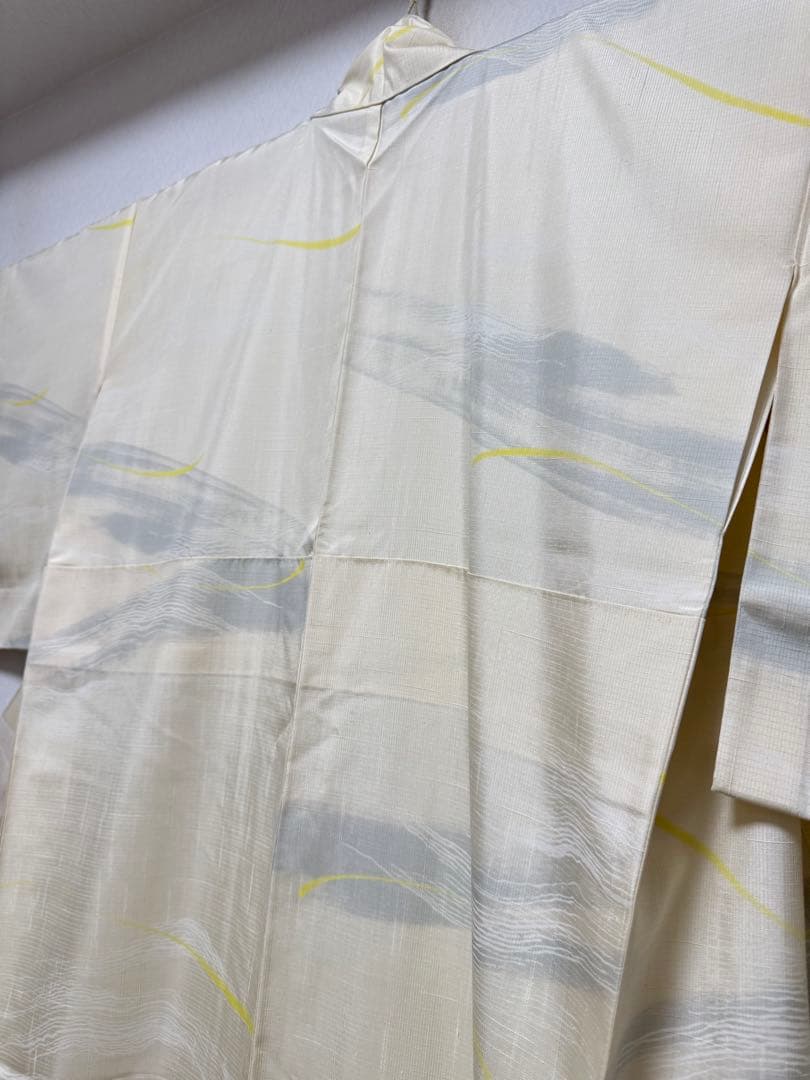 【銘品新品】旭日小綬章勲章「迫田龍鳳氏作」本場結城紬 オフホワイト色 トール寸