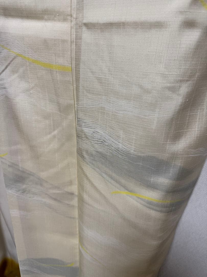 【銘品新品】旭日小綬章勲章「迫田龍鳳氏作」本場結城紬 オフホワイト色 トール寸