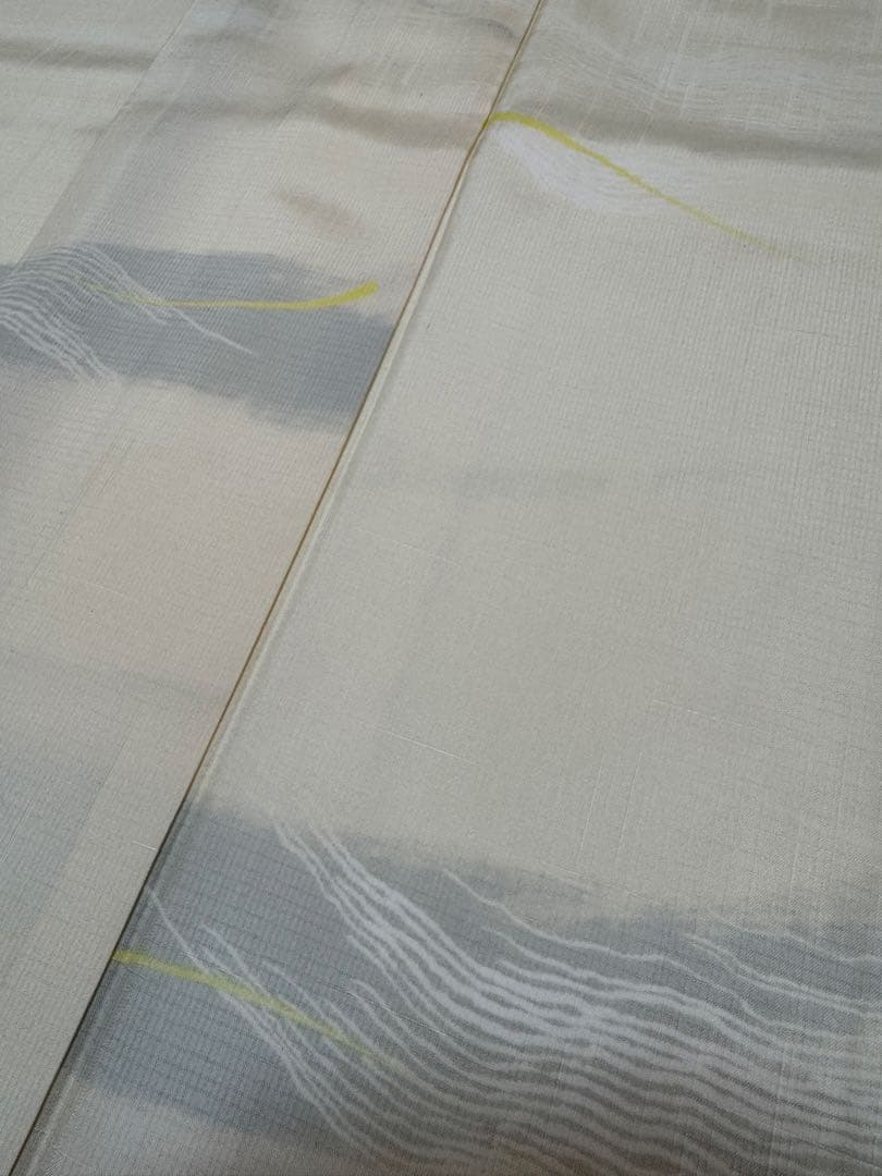 【銘品新品】旭日小綬章勲章「迫田龍鳳氏作」本場結城紬 オフホワイト色 トール寸