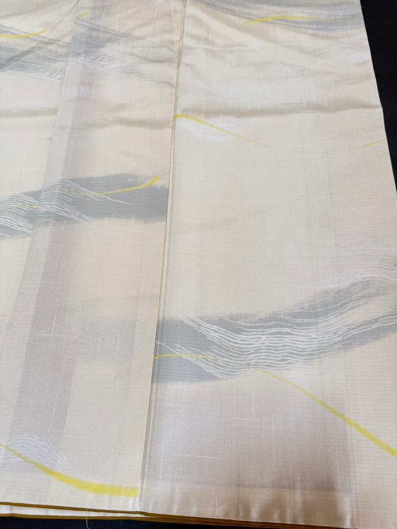 【銘品新品】旭日小綬章勲章「迫田龍鳳氏作」本場結城紬 オフホワイト色 トール寸