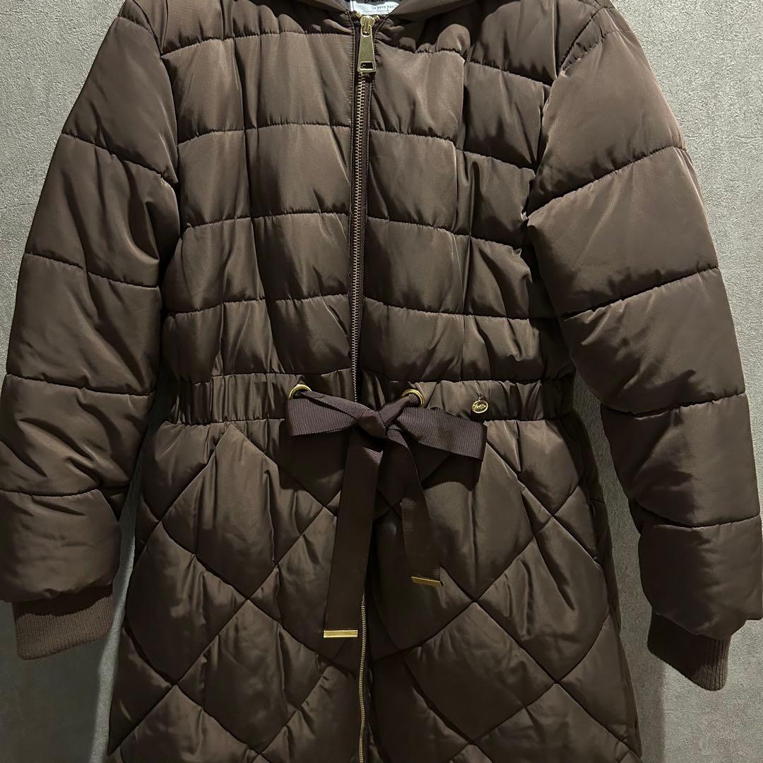 ロングコート ウエストリボン ロゴチャーム le reve vaniller