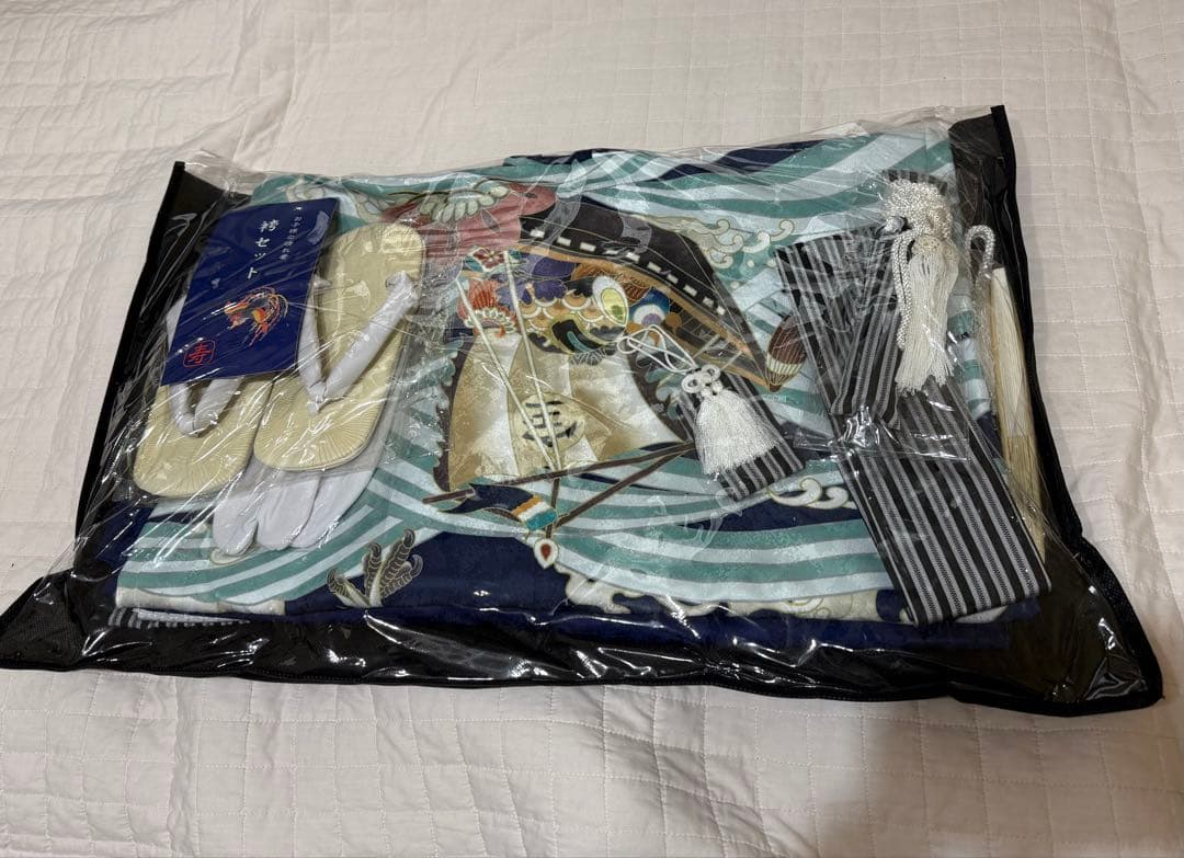 七五三 着物セット 12点 紺色 鷹宝船