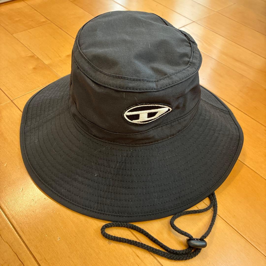 Rm！美品 DIESEL ブラック バケットハット つば広 サファリハット