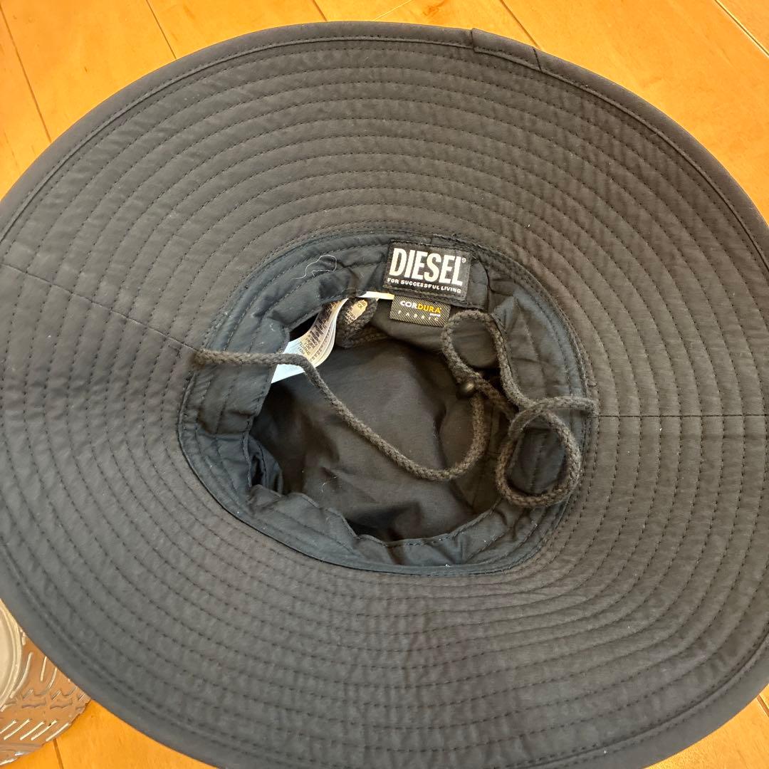 Rm！美品 DIESEL ブラック バケットハット つば広 サファリハット