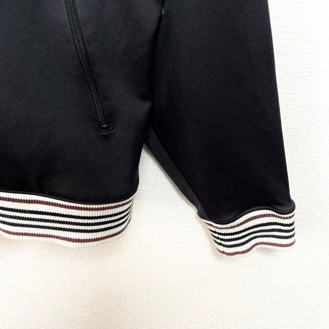 【美品】バーバリー ブラックレーベル✨️トラックジャケット　刺繍ロゴ　希少　黒　M