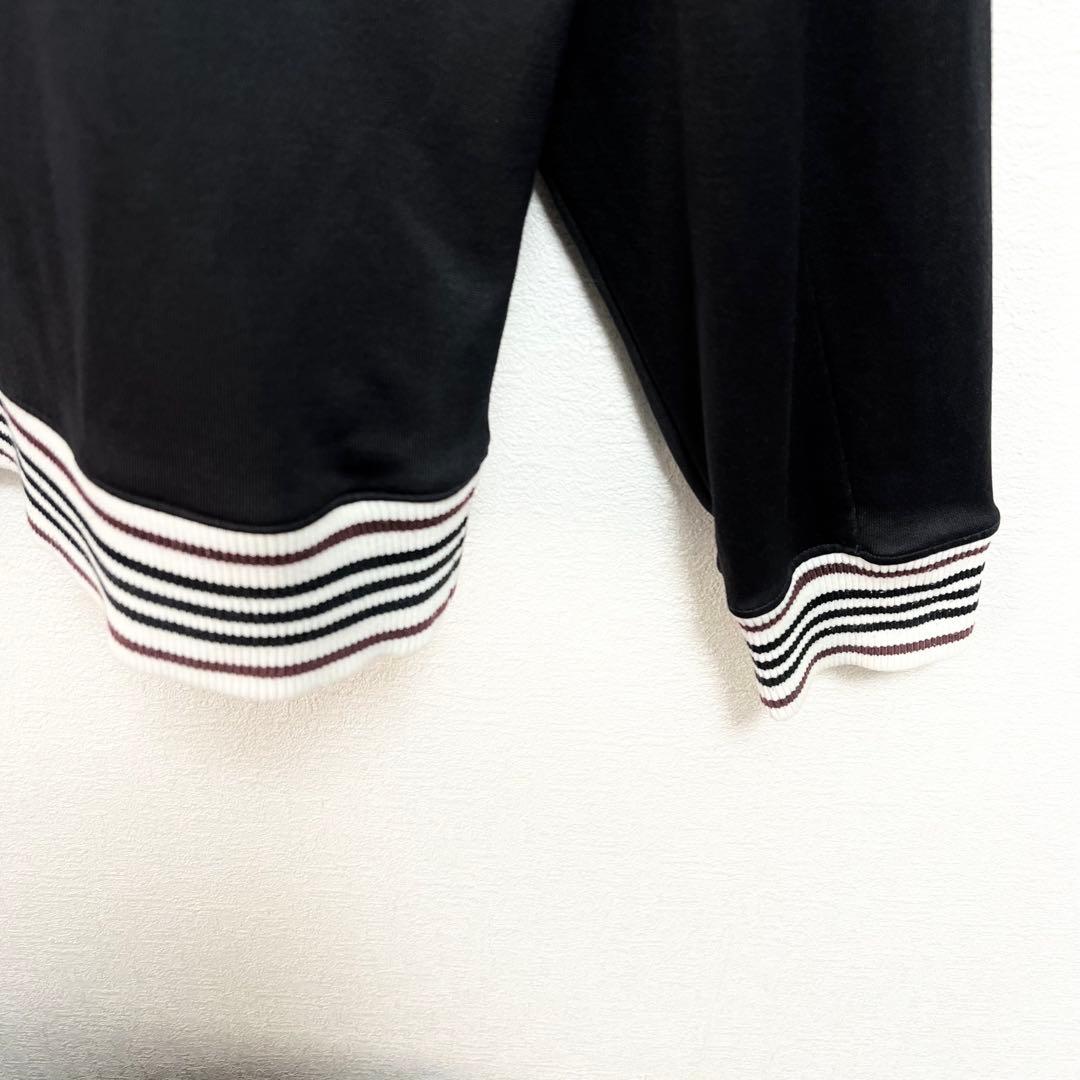 【美品】バーバリー ブラックレーベル✨️トラックジャケット　刺繍ロゴ　希少　黒　M