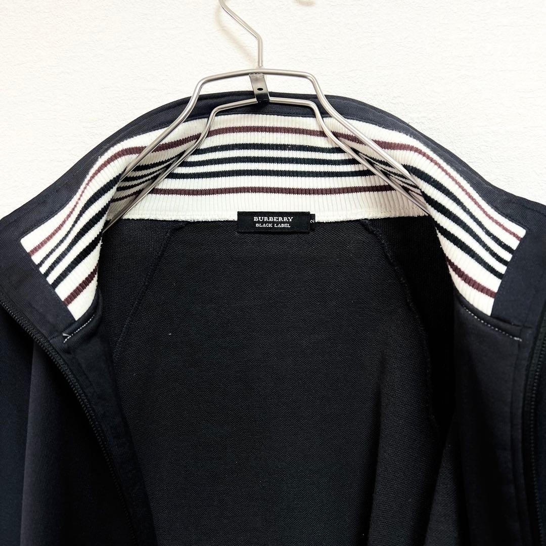 【美品】バーバリー ブラックレーベル✨️トラックジャケット　刺繍ロゴ　希少　黒　M