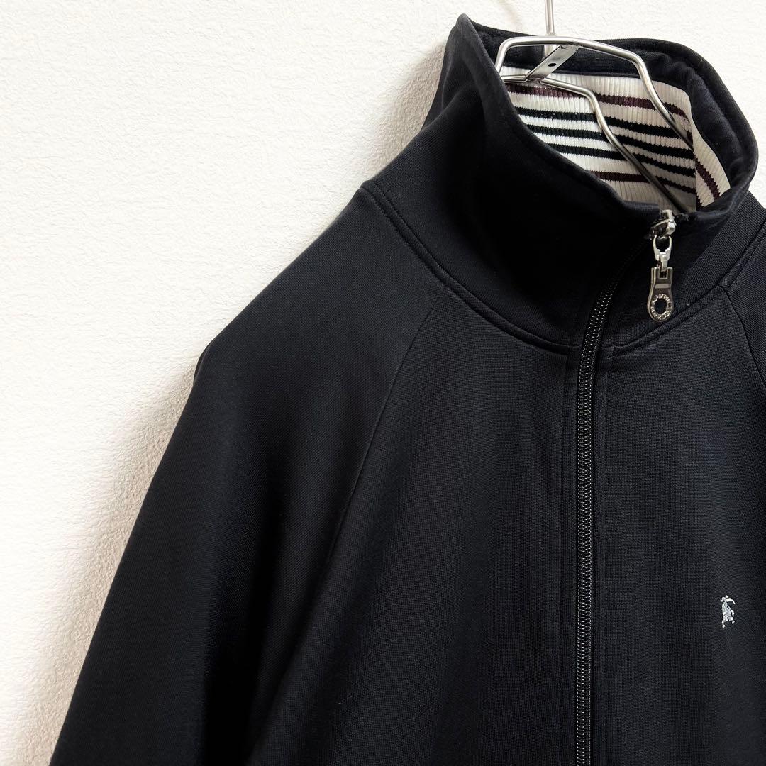 【美品】バーバリー ブラックレーベル✨️トラックジャケット　刺繍ロゴ　希少　黒　M