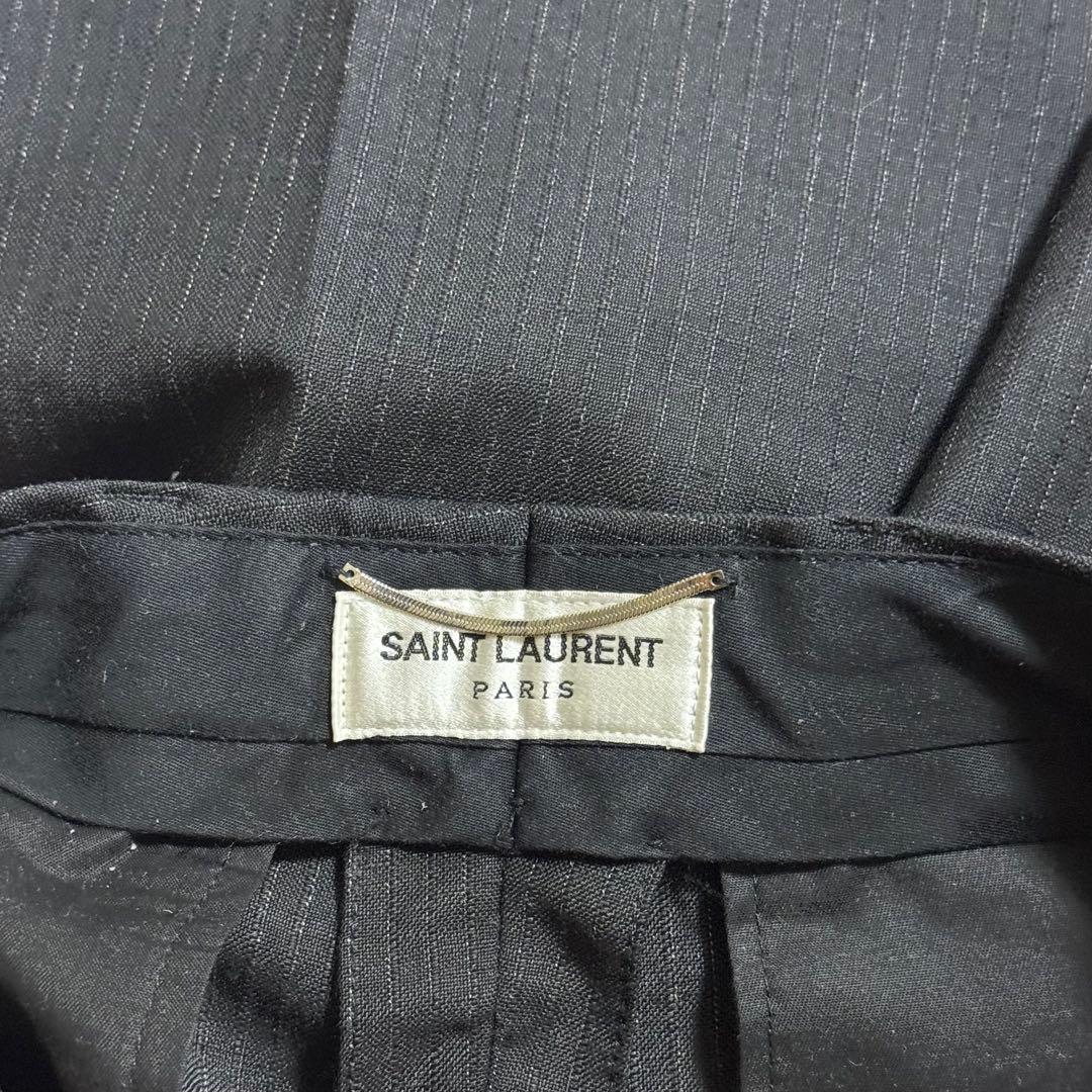 SAINT LAURENT スラックス ダークグレー ストライプ パンツ