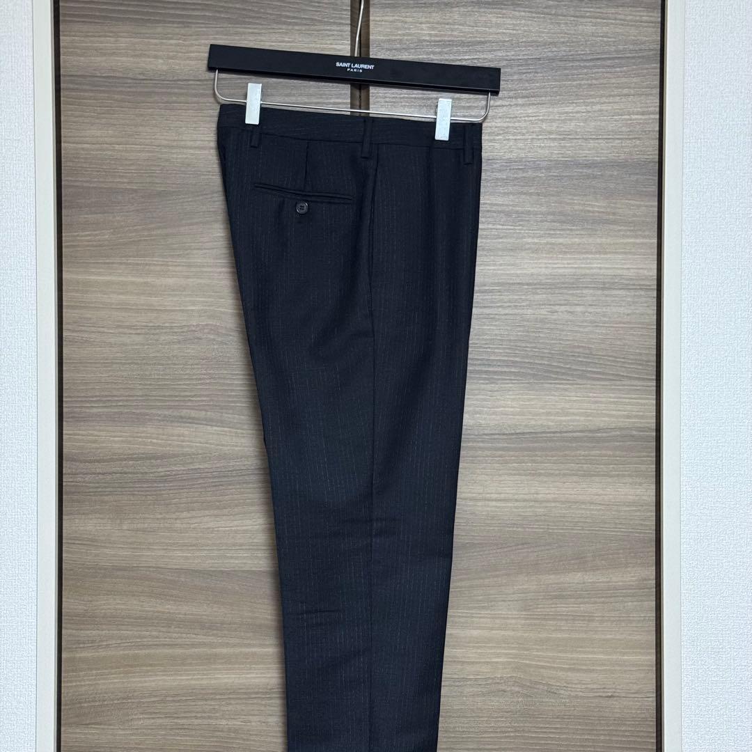 SAINT LAURENT スラックス ダークグレー ストライプ パンツ
