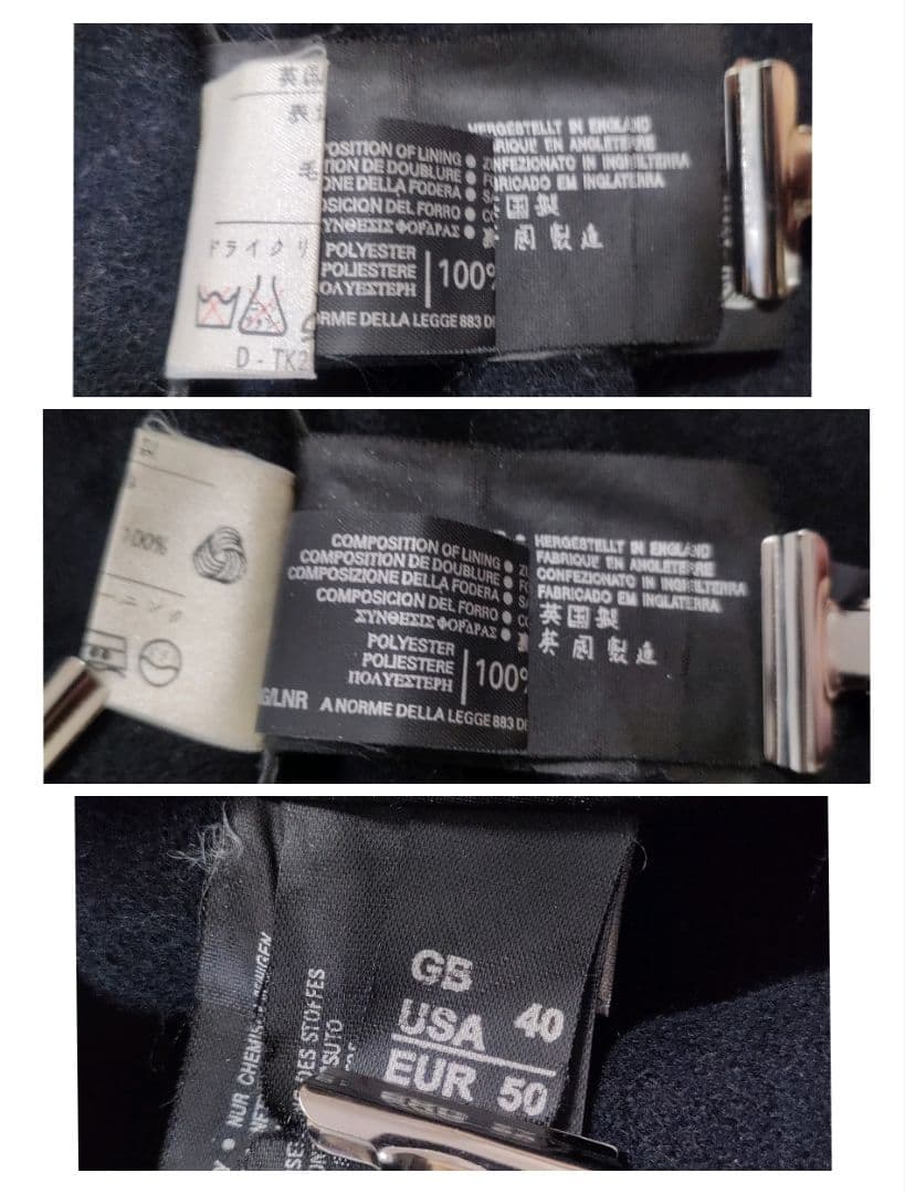 グローバーオール　英国製ダッフルコート　ヘリンボーン　ネイビー　L相当