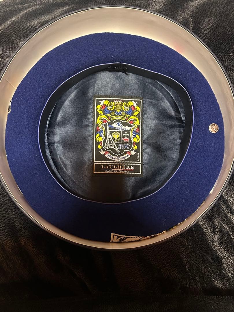 【送料無料】最終値下　LAULHERE ネイビー ベレー帽　Mサイズ　58センチ