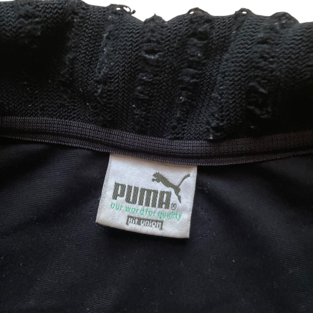 90s OLD PUMA ブラックベロアセットアップ上下 XLサイズ 旧ロゴ 黒