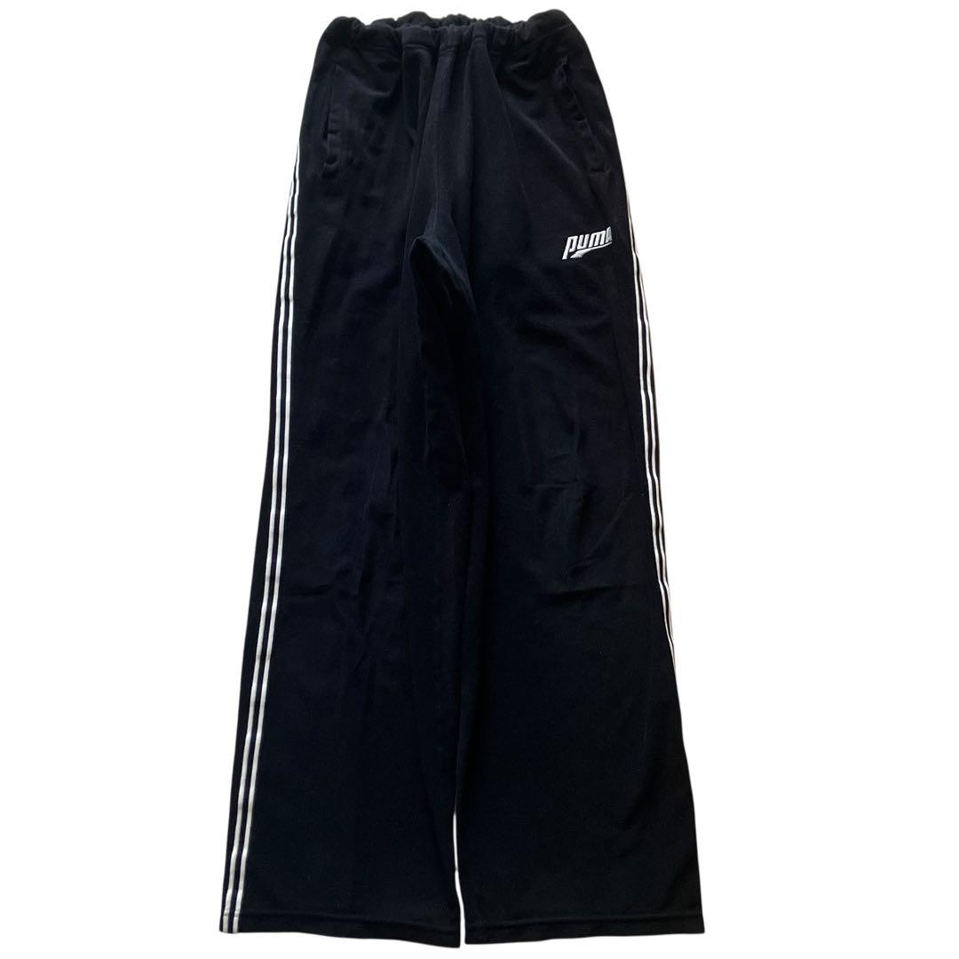 90s OLD PUMA ブラックベロアセットアップ上下 XLサイズ 旧ロゴ 黒