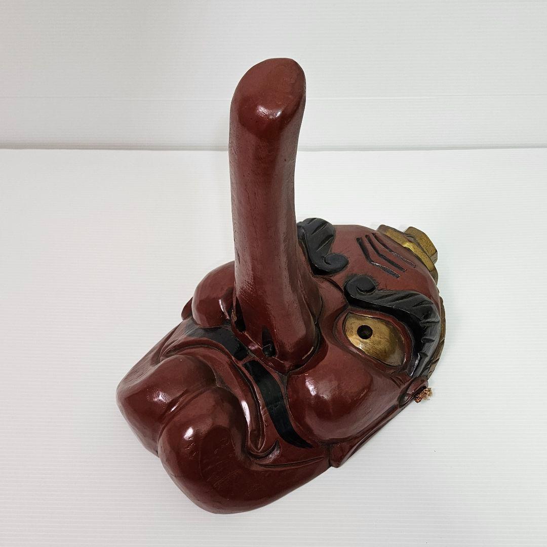 特大　天狗お面　天狗　面 お面　木製　木彫り　古民家　魔除け　縁起物