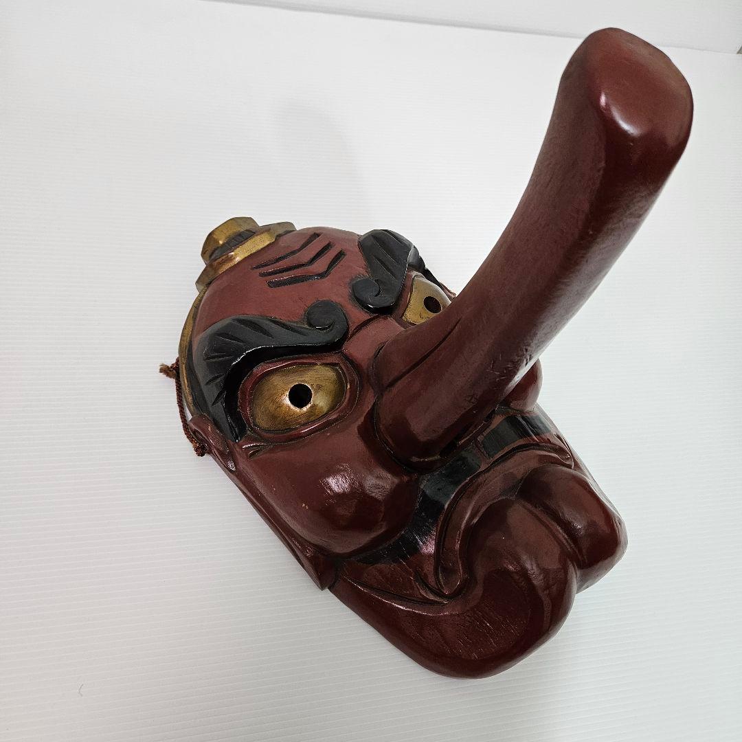 特大　天狗お面　天狗　面 お面　木製　木彫り　古民家　魔除け　縁起物