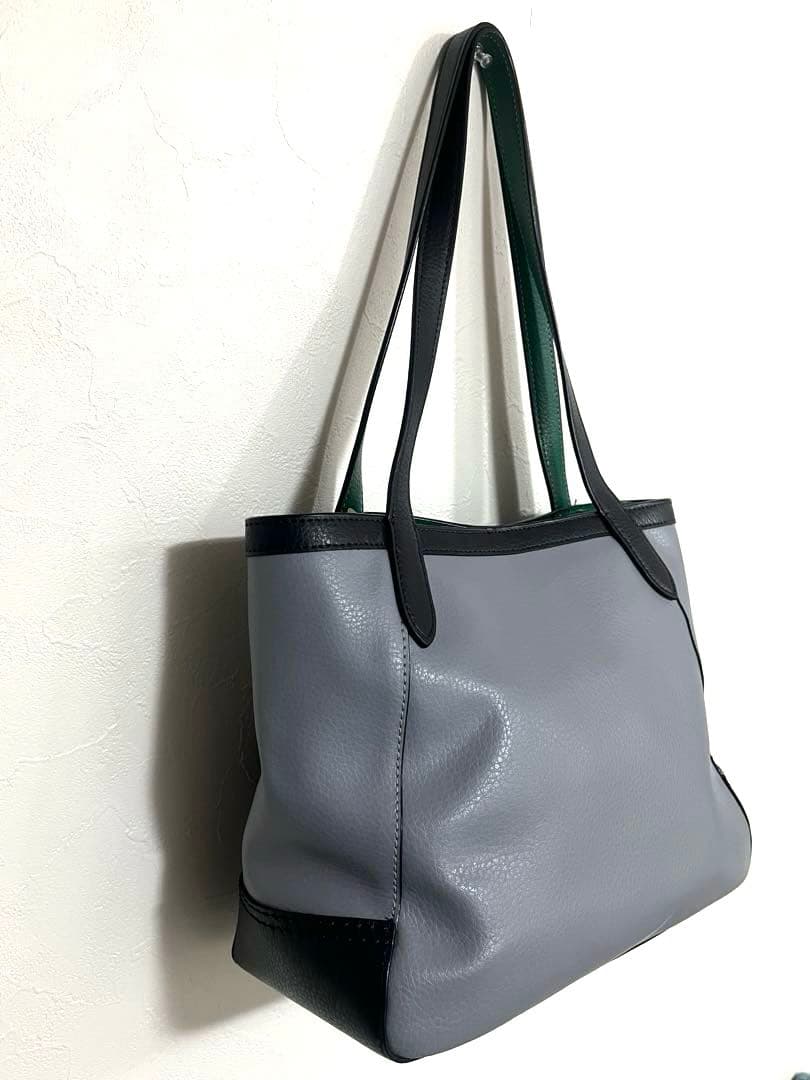 中古美品！COACH コーチ トートバッグ C5775 ロゴ ブルー系