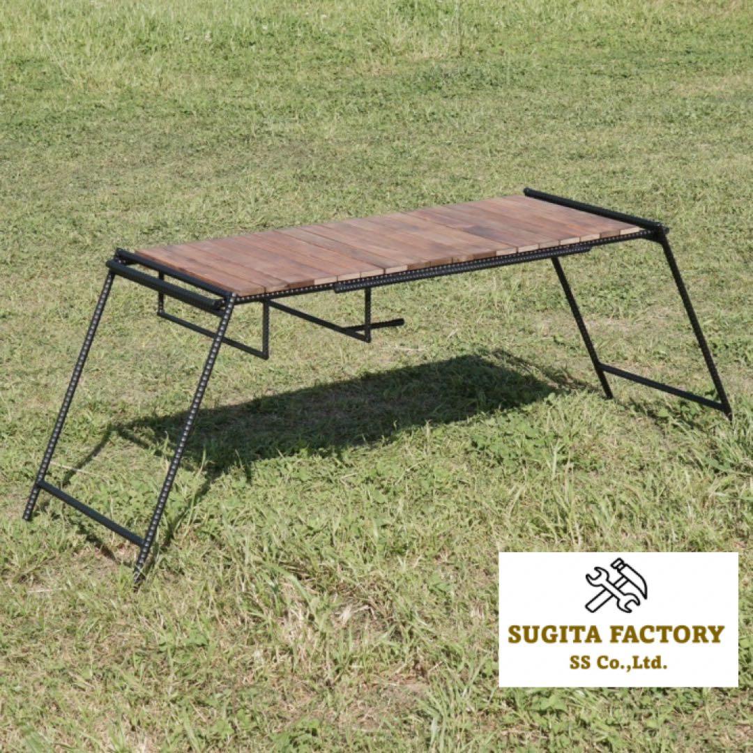 ざ*ん様 檜無垢材　細板　タフまる対応アイアンテーブル　キャンプテーブル　ローテ