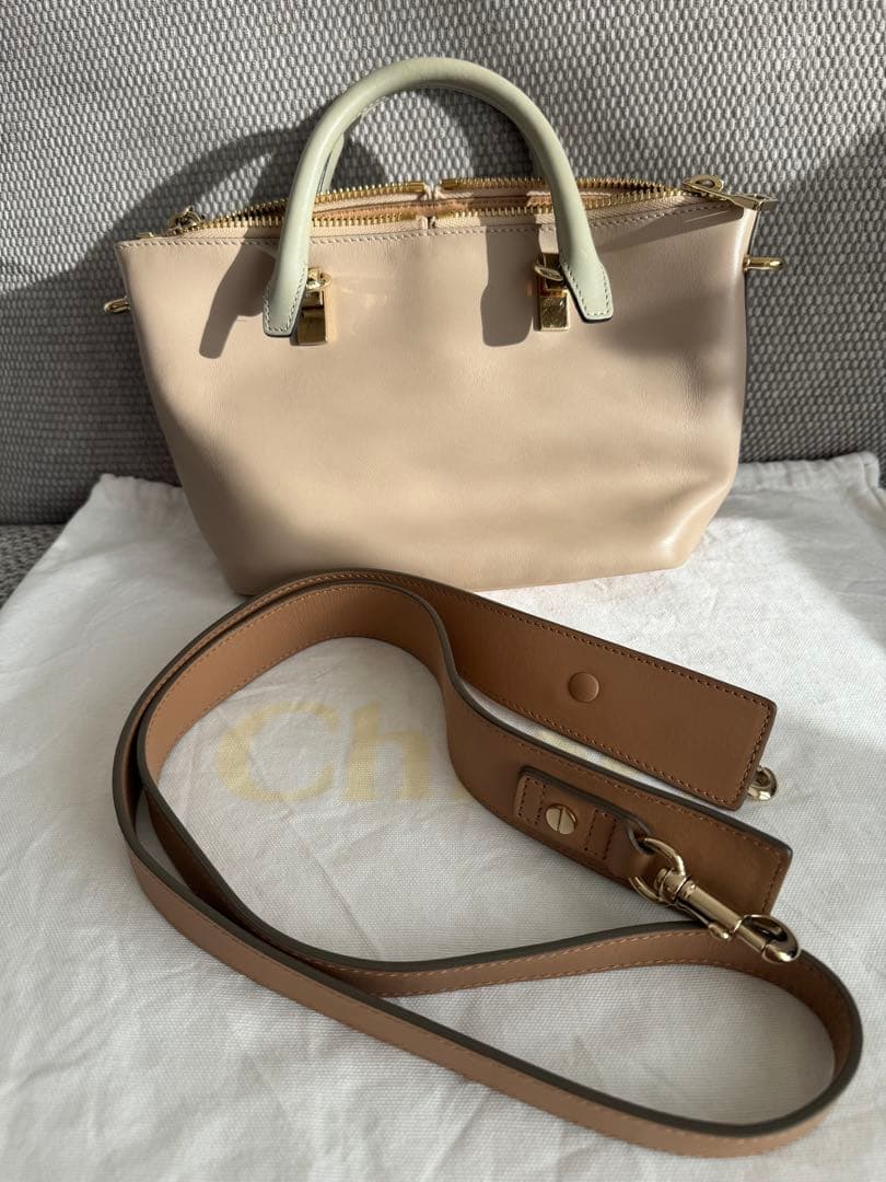 Chloé クロエ ベイリー ベージュ ショルダーバッグ カーフ