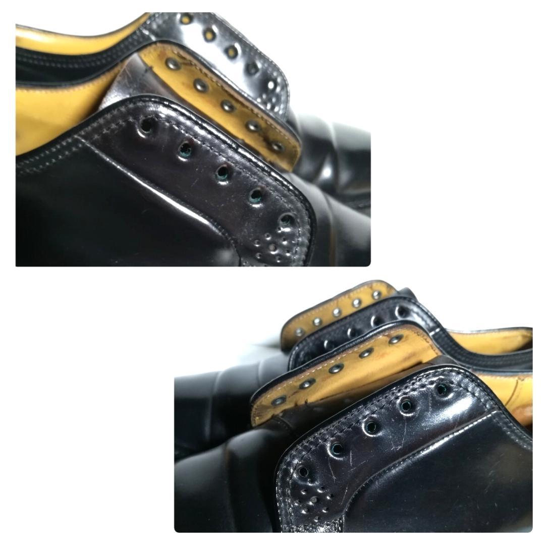 d0175 リーガル REGAL シェルコードバン プレーントゥ 23EE 黒