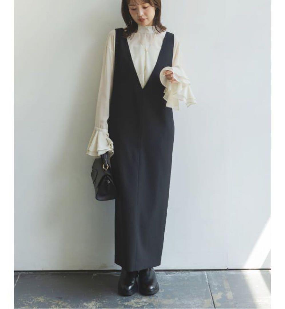 ノーブル　ストレートVネックワンピース　36