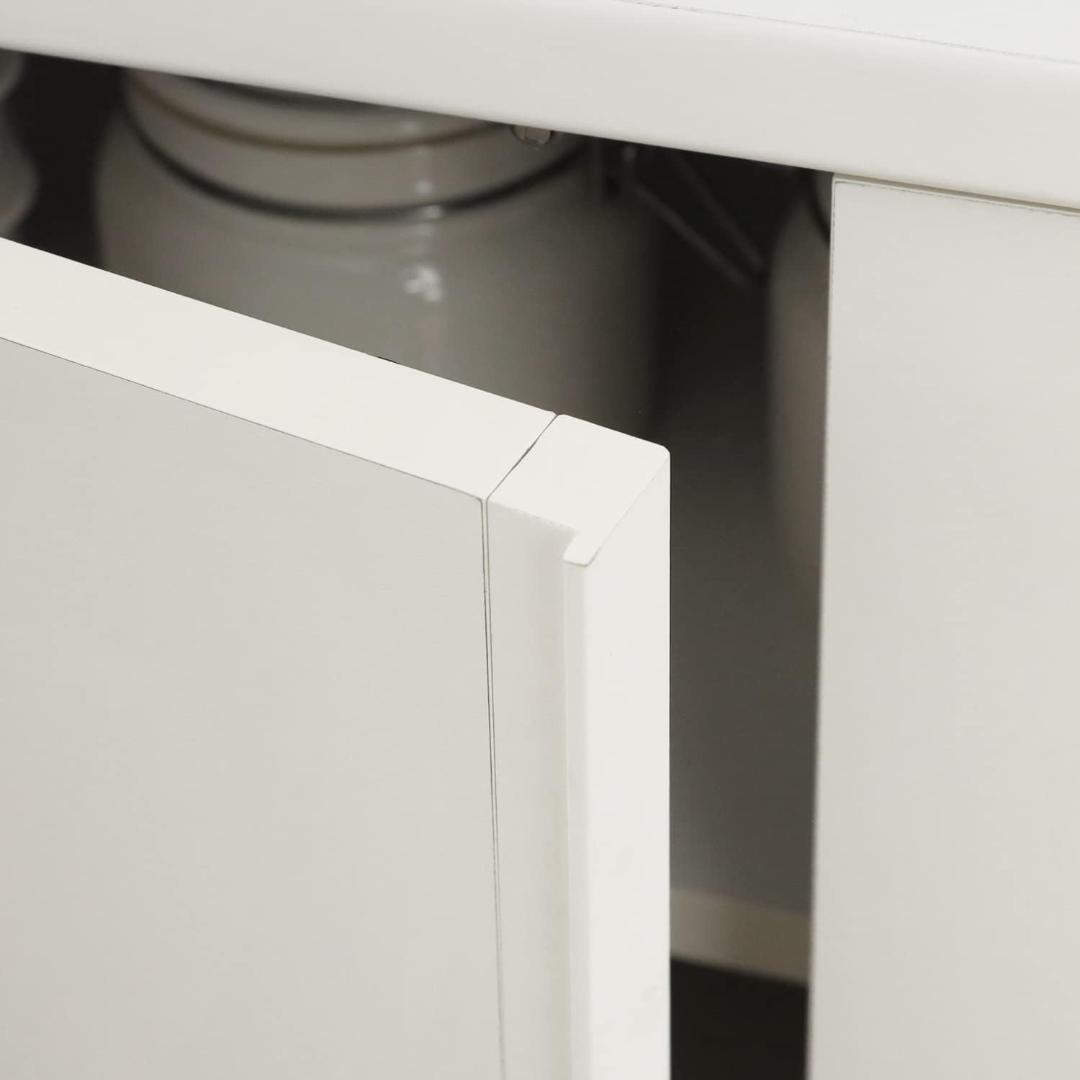 白井産業 カウンター下収納 ラック 扉タイプ ホワイト PTS-8560D