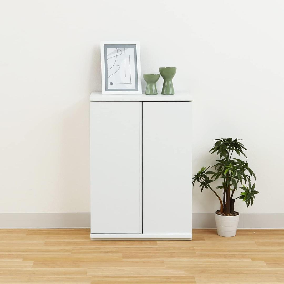 白井産業 カウンター下収納 ラック 扉タイプ ホワイト PTS-8560D