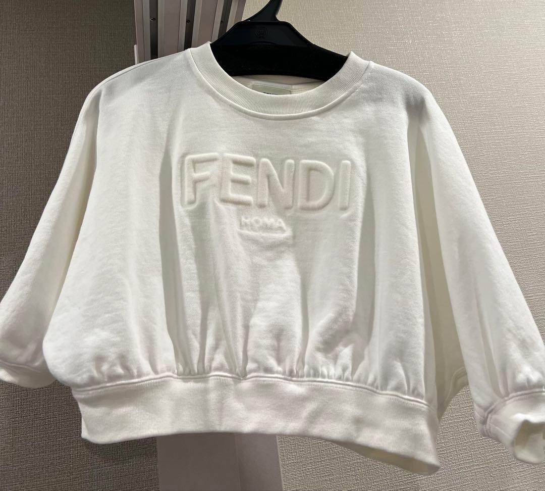 FENDI kids 12+/ ロゴ クロップドスエットトップス