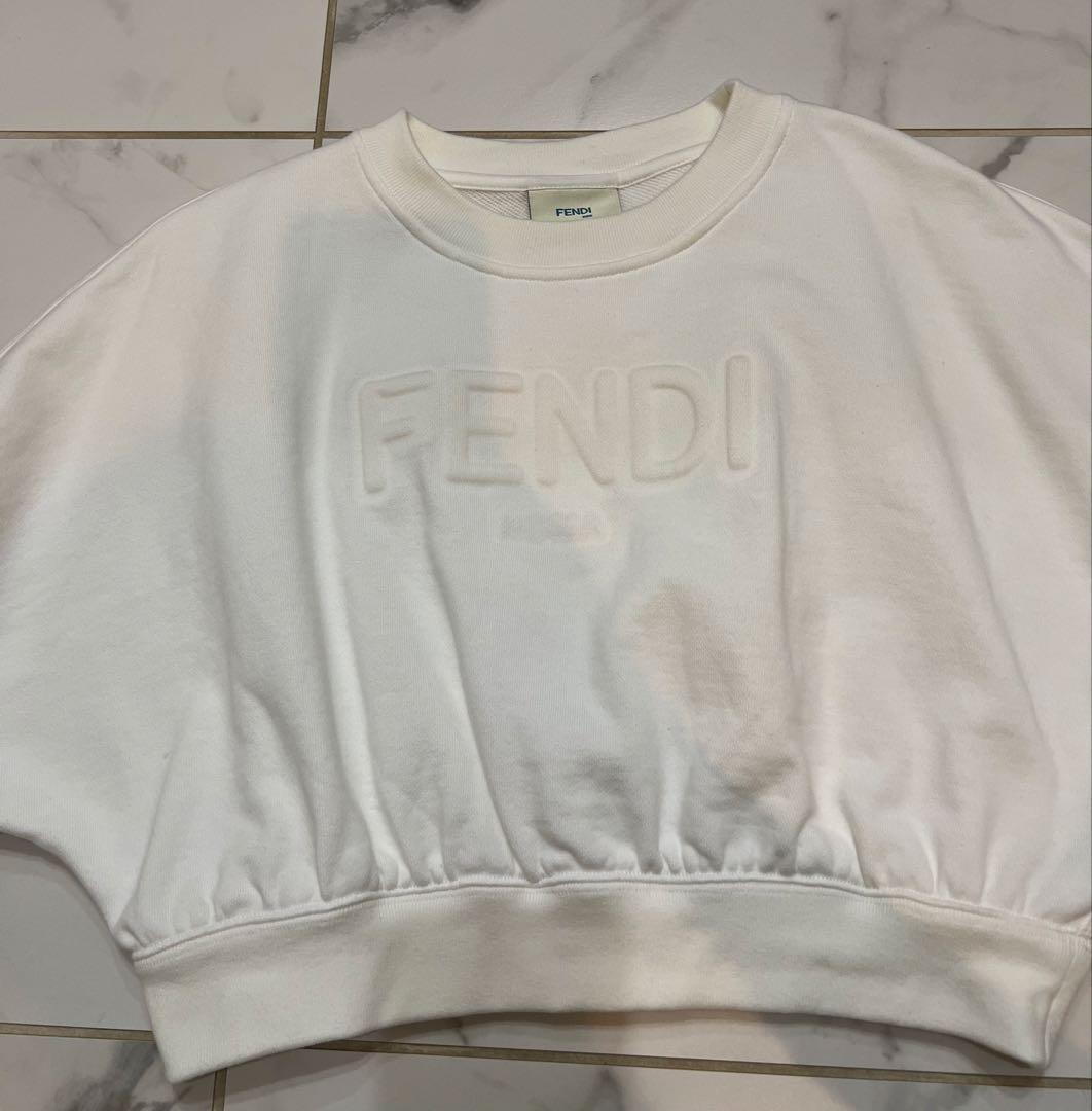 FENDI kids 12+/ ロゴ クロップドスエットトップス