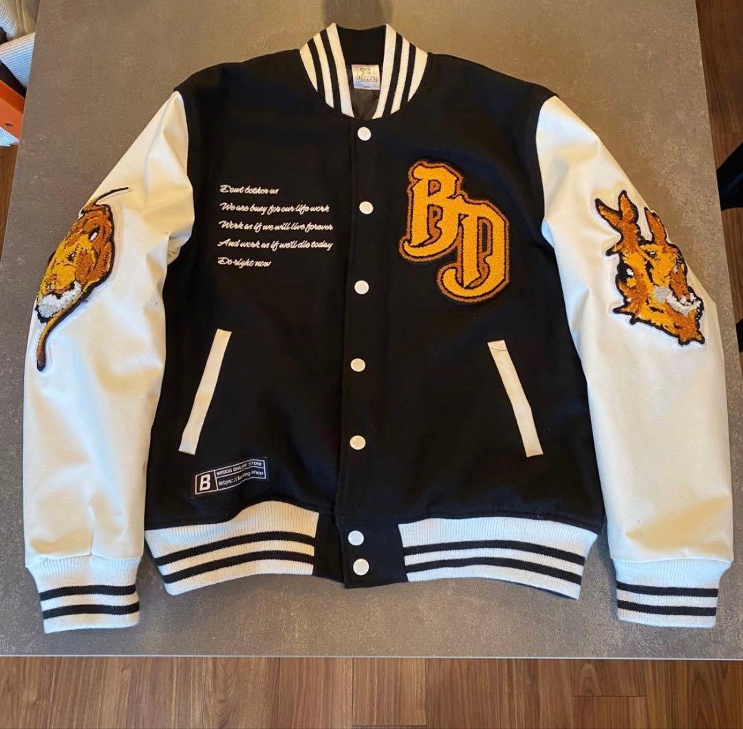 BIRDOG バードック　コムドット　スタジャン　スカジャン　L ウール　BLK