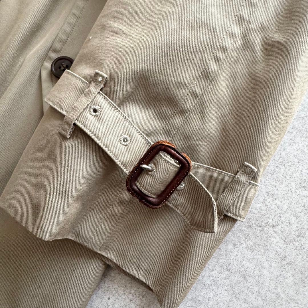 バーバリー　トレンチコート　ノバチェック　玉虫色　ダブル　ベルト　11　ベージュ