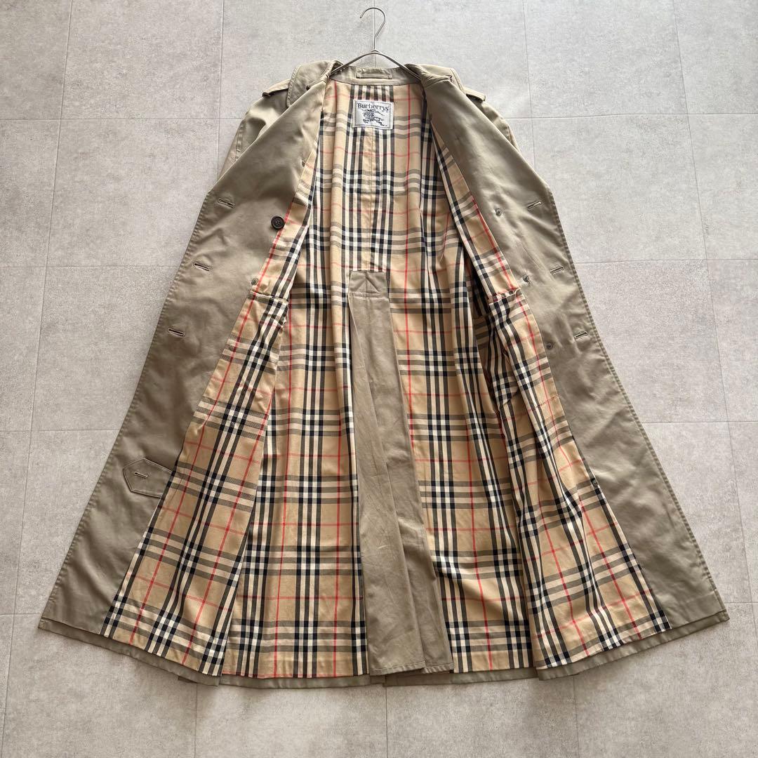 バーバリー　トレンチコート　ノバチェック　玉虫色　ダブル　ベルト　11　ベージュ