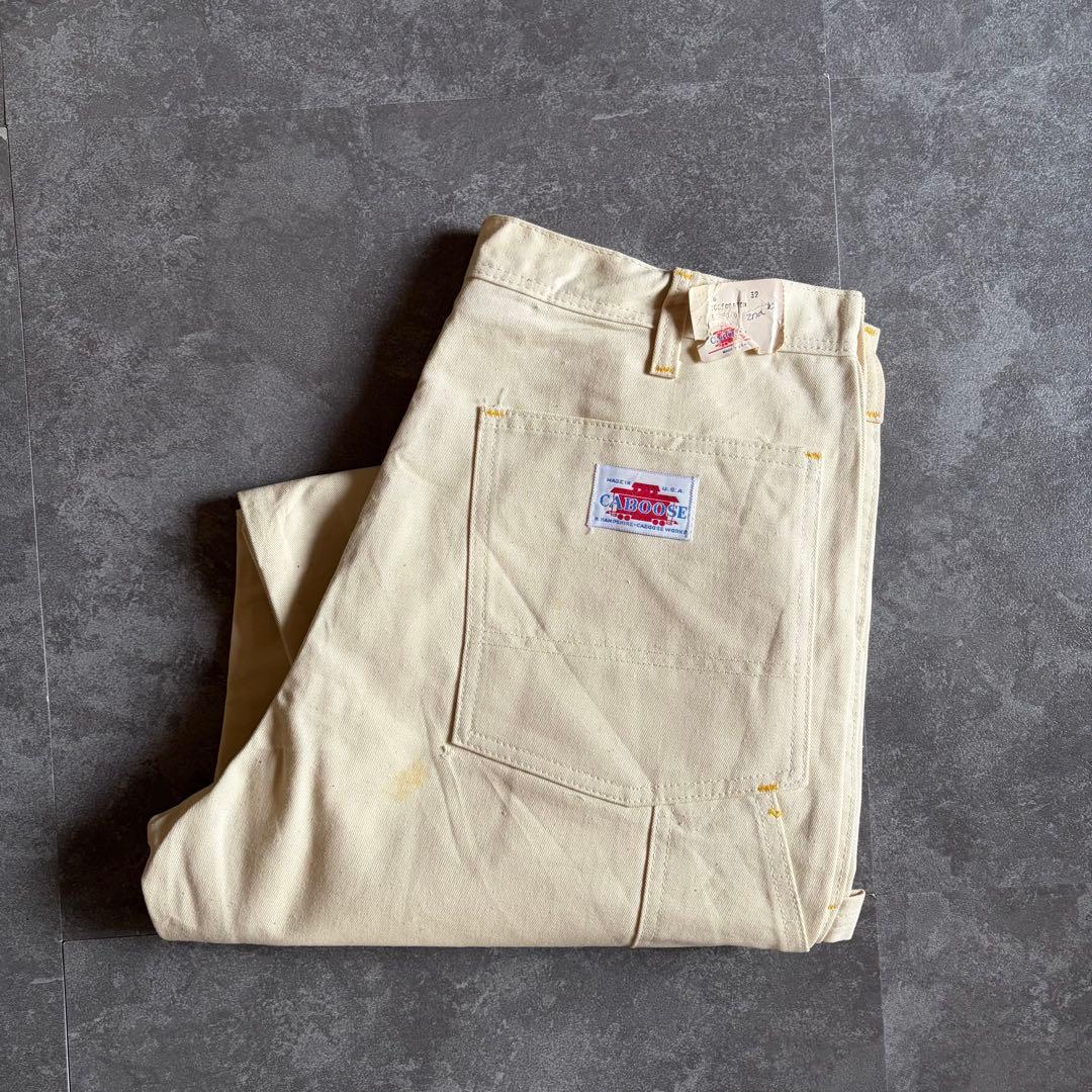 80s USA製 CABOOSE ペインターパンツ W36 L32 クリーム