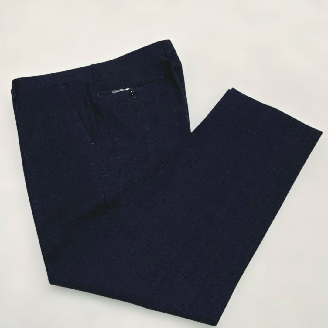 【新品未使用】タカQストレッチスーツダークネイビーチェックAB6