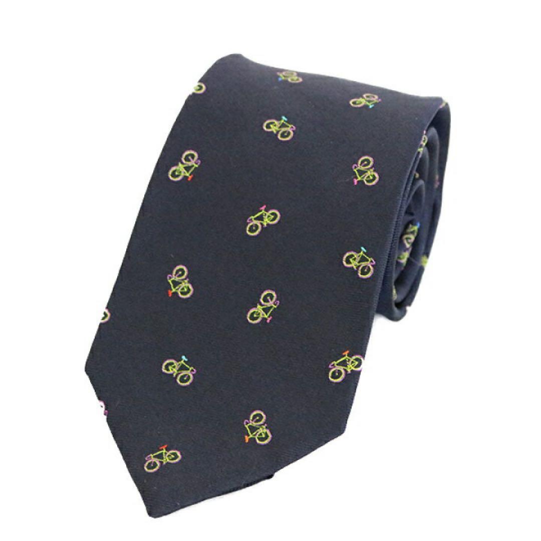 【未使用・ギフト袋付】ポールスミス ネクタイ シルク100% 自転車モチーフ