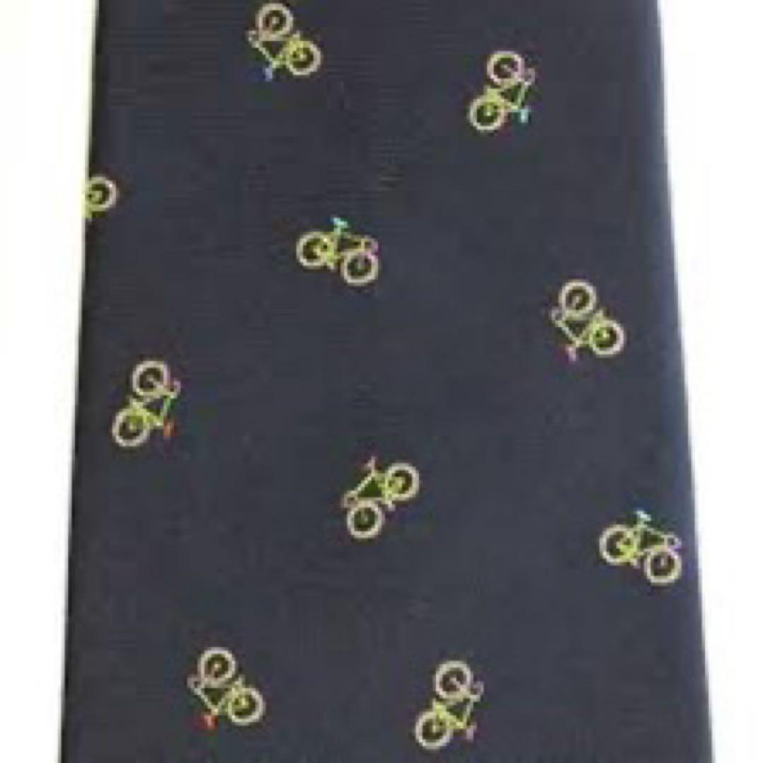 【未使用・ギフト袋付】ポールスミス ネクタイ シルク100% 自転車モチーフ