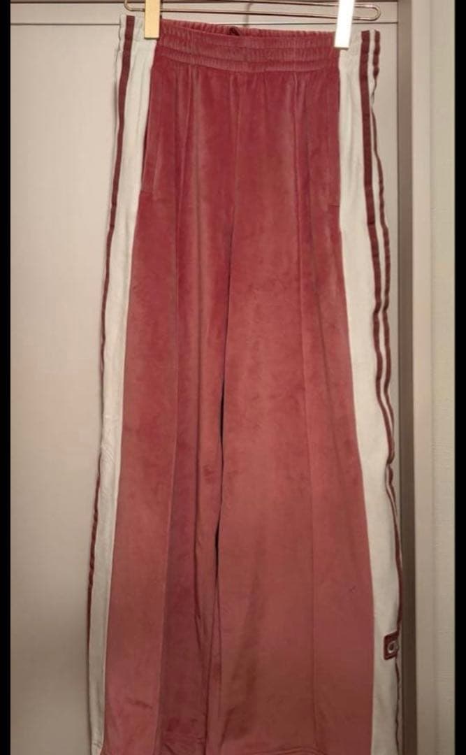 adidas ピンクベロア w adibreak velour tt XLサイズ