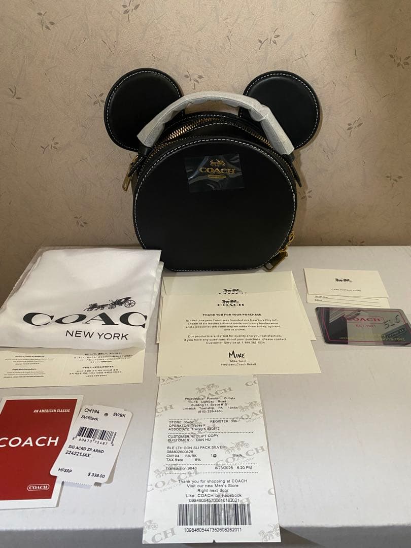 らら 新品 COACH ショルダーバッグ ミッキー ディズニー