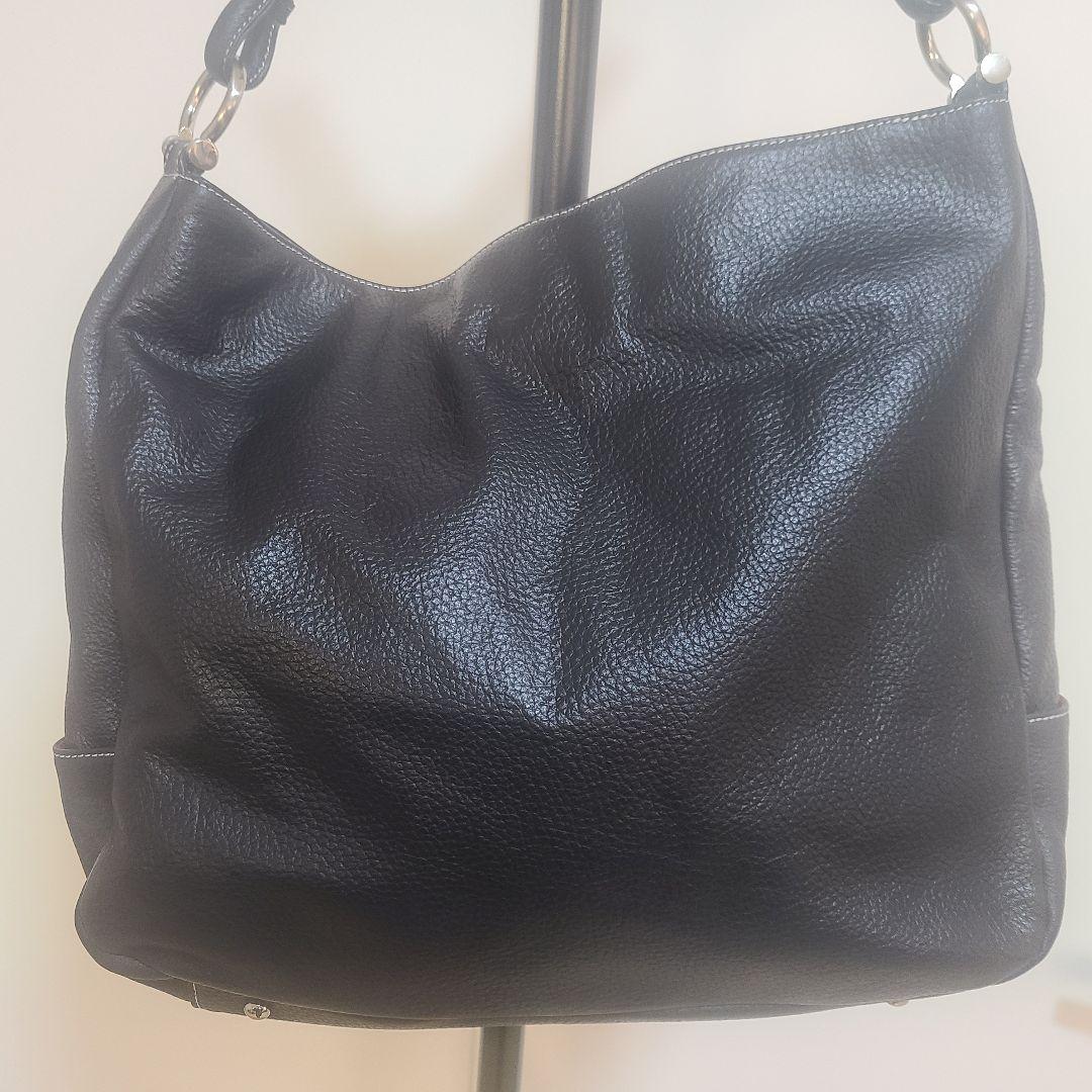 【皇室御用達】濱野皮革工藝 HAMANO 本革ブラックバッグ 2WAY