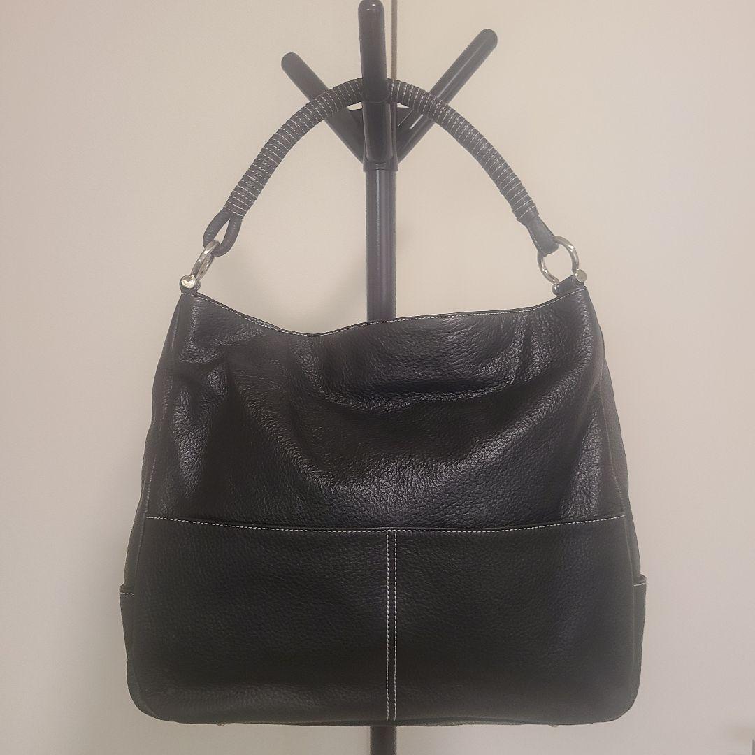 【皇室御用達】濱野皮革工藝 HAMANO 本革ブラックバッグ 2WAY