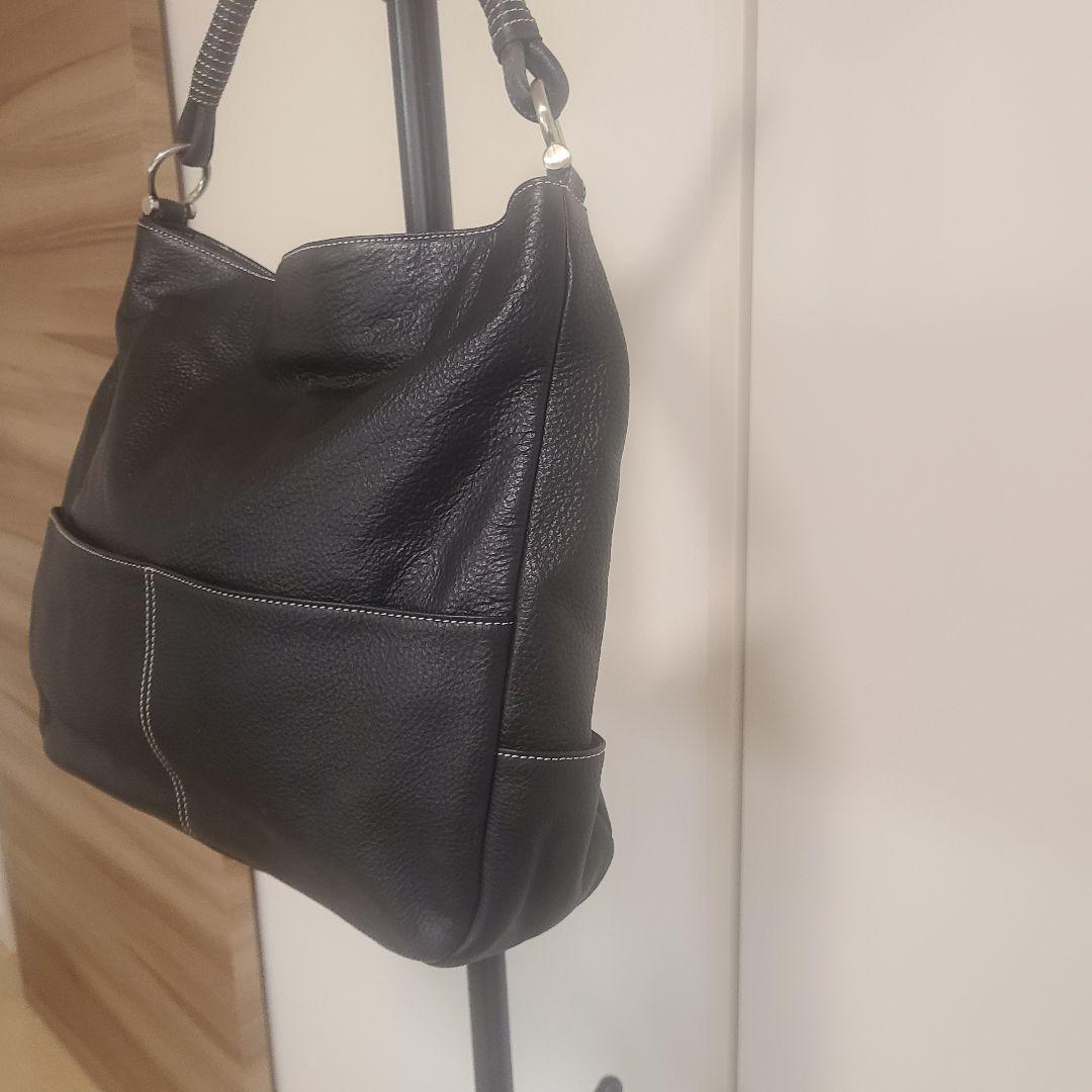 【皇室御用達】濱野皮革工藝 HAMANO 本革ブラックバッグ 2WAY