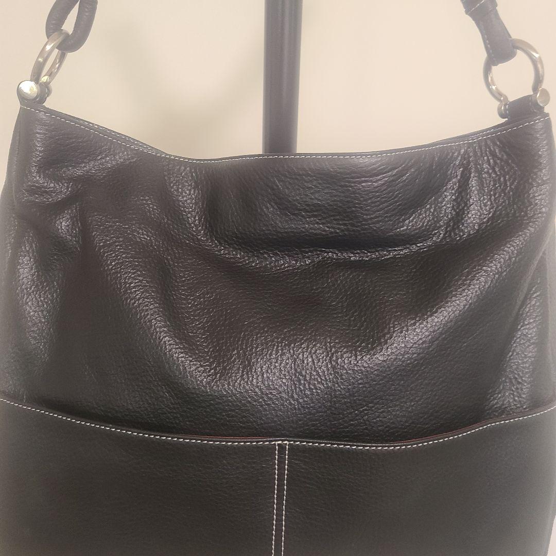 【皇室御用達】濱野皮革工藝 HAMANO 本革ブラックバッグ 2WAY