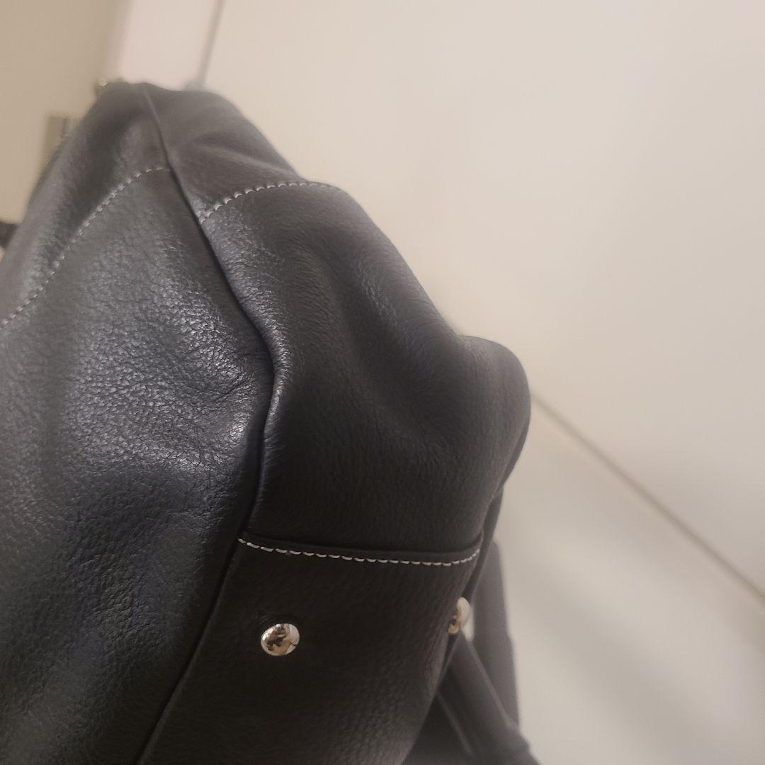 【皇室御用達】濱野皮革工藝 HAMANO 本革ブラックバッグ 2WAY