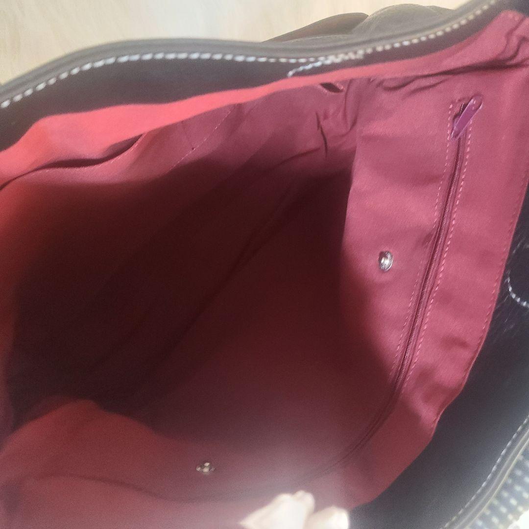 【皇室御用達】濱野皮革工藝 HAMANO 本革ブラックバッグ 2WAY