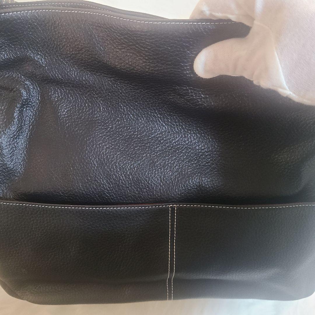 【皇室御用達】濱野皮革工藝 HAMANO 本革ブラックバッグ 2WAY