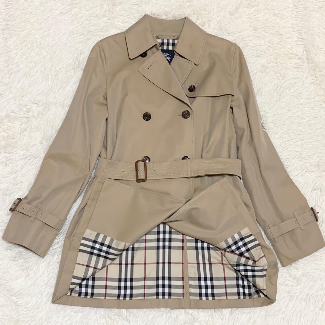 【希少】バーバリーロンドン トレンチコート ベージュ ノバチェック ベルト 36