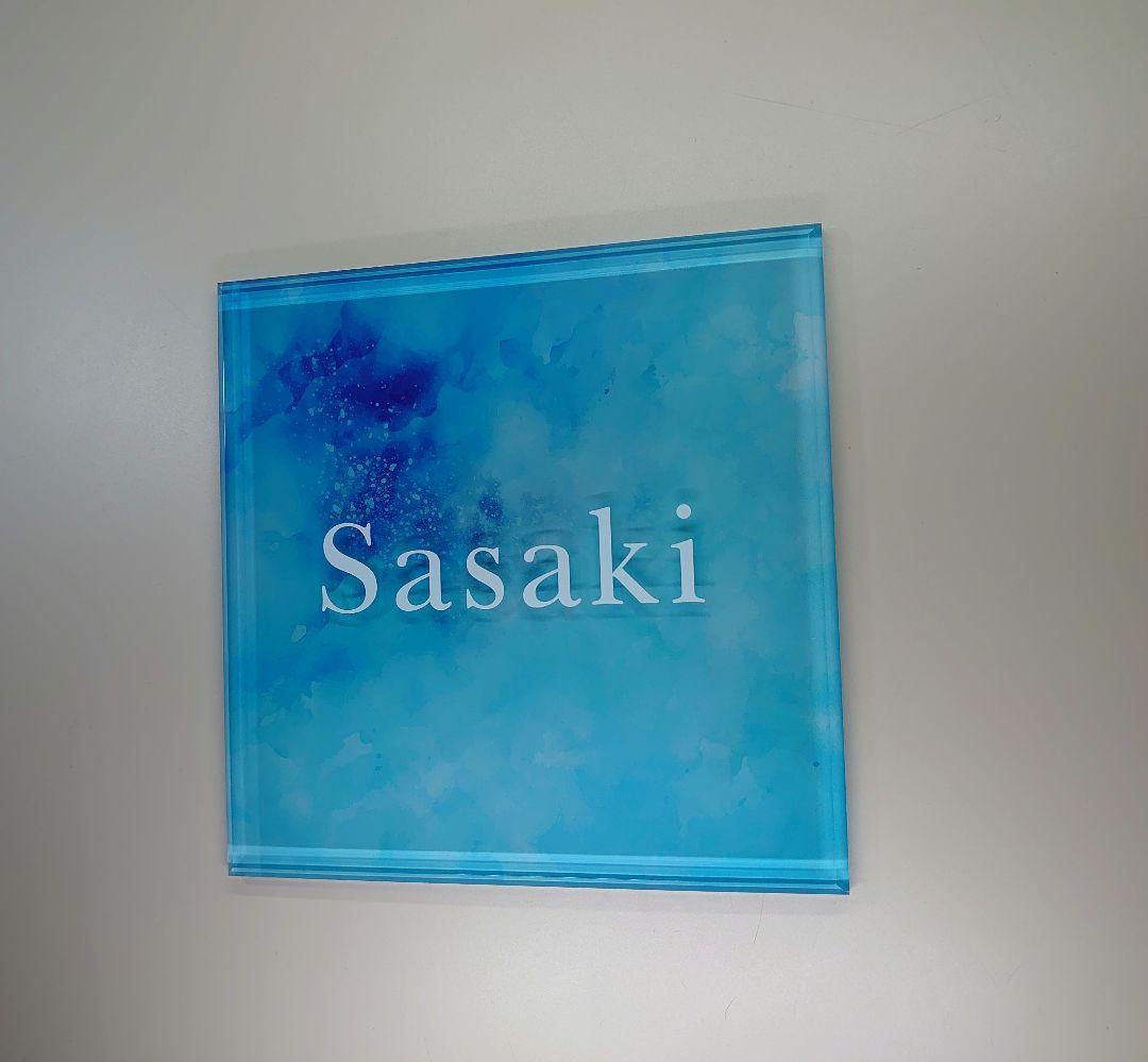 pinky(。・ω・。)＊ アクリル表札【アクア】45度斜めカットＵＶ印刷