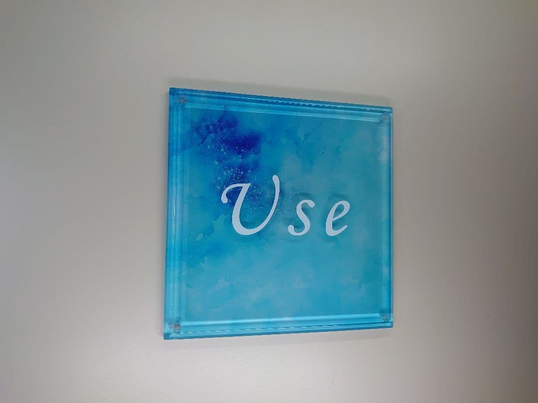 pinky(。・ω・。)＊ アクリル表札【アクア】45度斜めカットＵＶ印刷