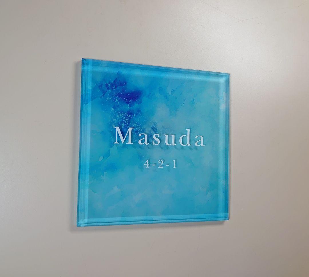 pinky(。・ω・。)＊ アクリル表札【アクア】45度斜めカットＵＶ印刷